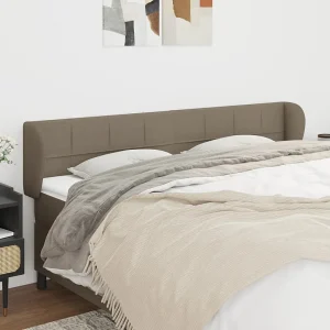 Hoofdbord | Hoofdeinde met randen 163x23x78/88 cm stof taupe