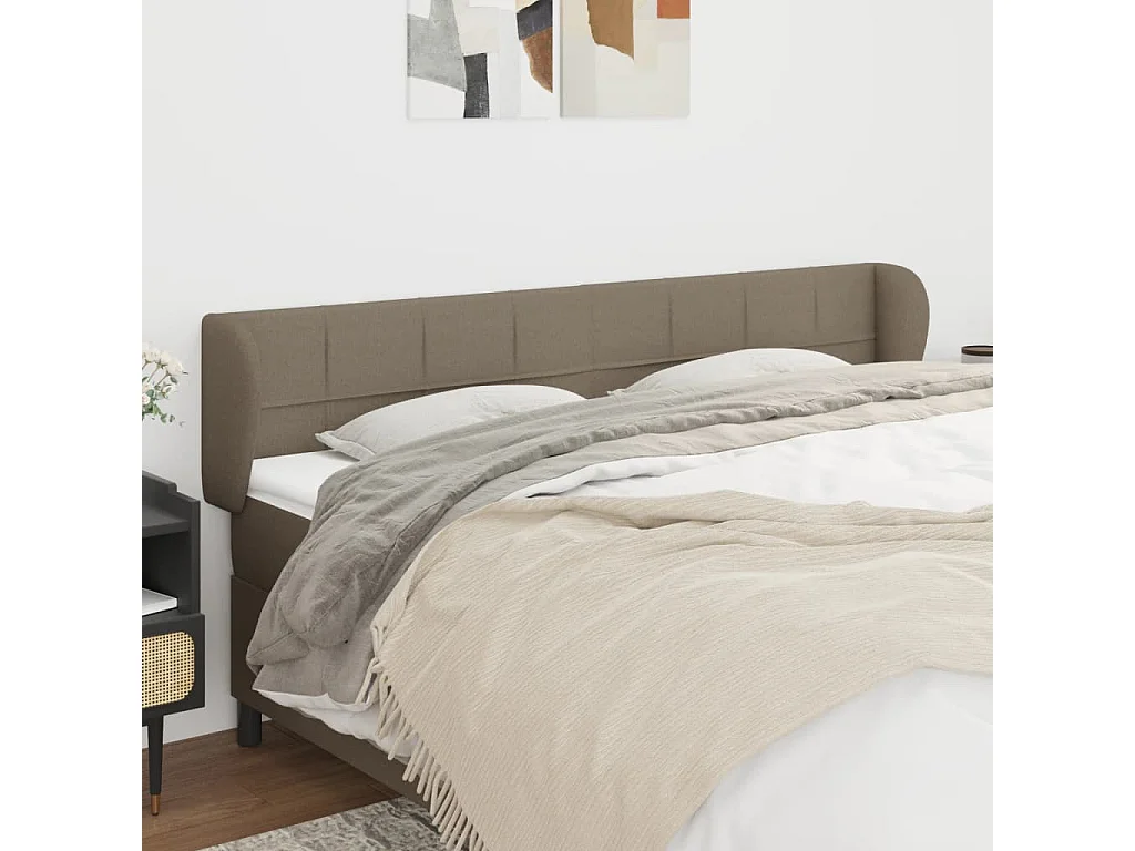 Hoofdbord | Hoofdeinde met randen 163x23x78/88 cm stof taupe