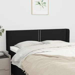 Hoofdbord | Hoofdeinde met randen 147x16x78/88 cm stof zwart