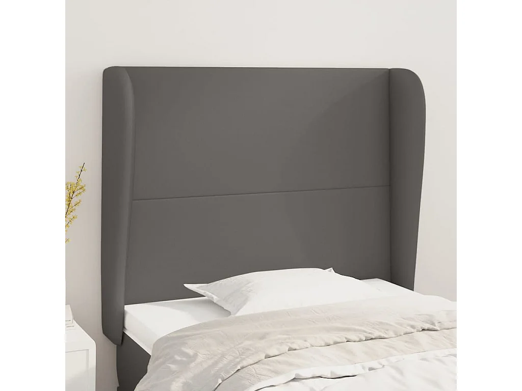 Hoofdbord | Hoofdeinde met randen 93x23x118/128 cm kunstleer grijs