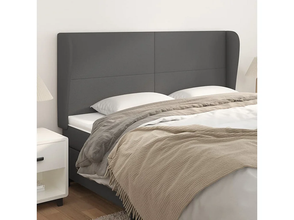 Hoofdbord | Hoofdeinde met randen 163x23x118/128 cm kunstleer grijs