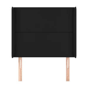 Hoofdbord | Hoofdeinde met randen 103x16x118/128 cm kunstleer zwart Hoofdbord | Hoofdeinde met randen 103x16x118/128 cm kunstleer zwart