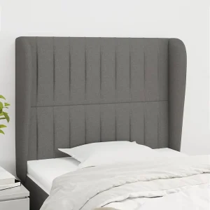 Hoofdbord | Hoofdeinde met randen 103x23x118/128 cm stof donkergrijs