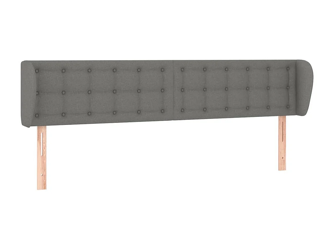 Hoofdbord | Hoofdeinde met randen 163x16x78/88 cm stof donkergrijs
