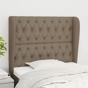 Hoofdbord | Hoofdeinde met randen 103x23x118/128 cm stof taupe Hoofdbord | Hoofdeinde met randen 103x23x118/128 cm stof taupe