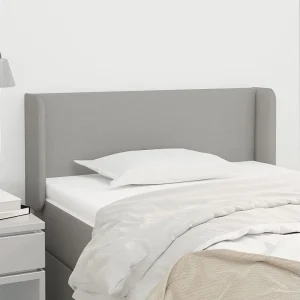 Hoofdbord | Hoofdeinde met randen 103x16x78/88 cm stof lichtgrijs Hoofdbord | Hoofdeinde met randen 103x16x78/88 cm stof lichtgrijs