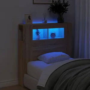 Hoofdbord | Hoofdeinde met LED 100×18,5×103,5 cm bewerkt hout sonoma eiken Hoofdbord | Hoofdeinde met LED 100×18,5×103,5 cm bewerkt hout sonoma eiken