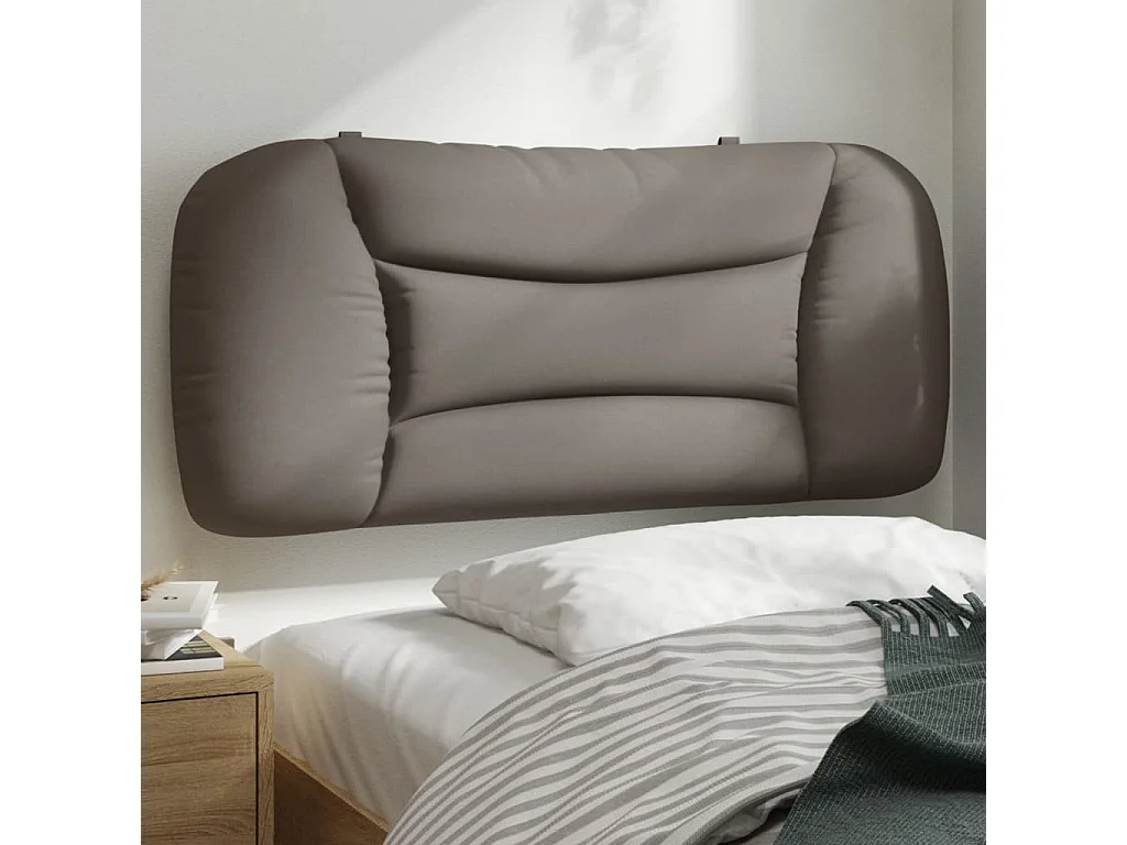 Hoofdbord | Hoofdbordkussen "Hvar" 80 cm stof taupe