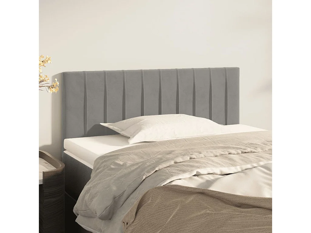 Hoofdbord | Hoofdeinde 80x5x78/88 cm fluweel lichtgrijs