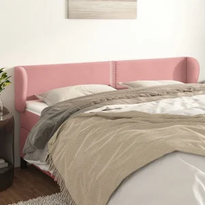 Hoofdbord | Hoofdeinde met randen 163x23x78/88 cm fluweel roze