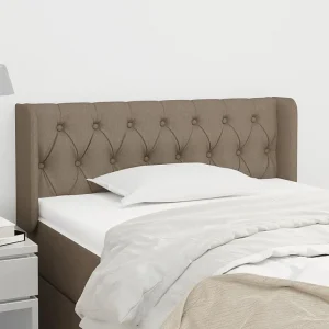 Hoofdbord | Hoofdeinde met randen 103x16x78/88 cm stof taupe Hoofdbord | Hoofdeinde met randen 103x16x78/88 cm stof taupe