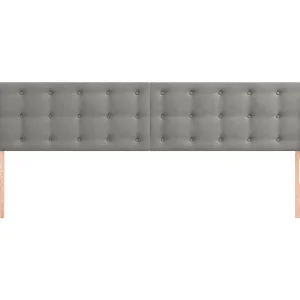 Hoofdbord | Hoofdeinde met randen 203x16x78/88 cm fluweel lichtgrijs