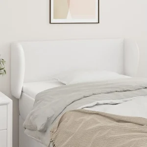 Hoofdbord | Hoofdeinde met randen 103x23x78/88 cm kunstleer wit Hoofdbord | Hoofdeinde met randen 103x23x78/88 cm kunstleer wit