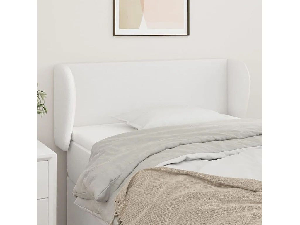 Hoofdbord | Hoofdeinde met randen 103x23x78/88 cm kunstleer wit