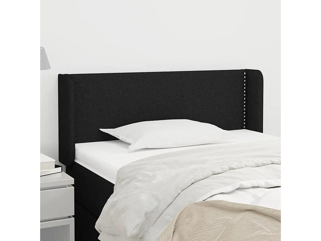 Hoofdbord | Hoofdeinde met randen 103x16x78/88 cm stof zwart