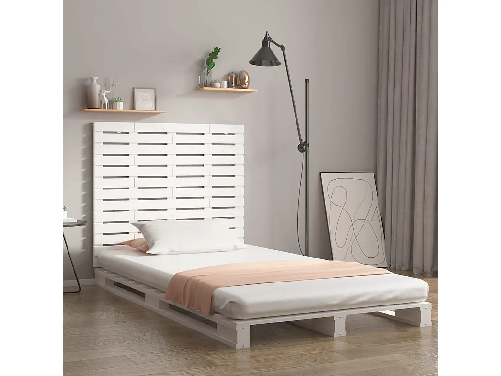 Hoofdbord | Hoofdeinde wandmontage 96x3x91,5 cm massief grenenhout wit