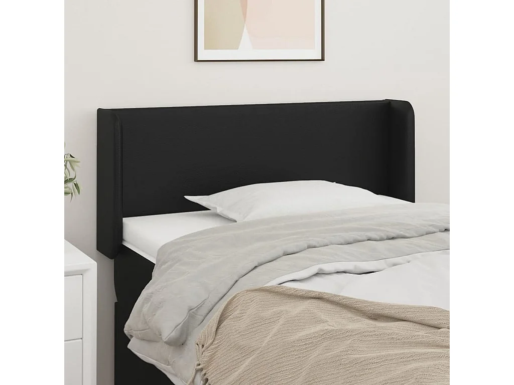 Hoofdbord | Hoofdeinde met randen 93x16x78/88 cm kunstleer zwart