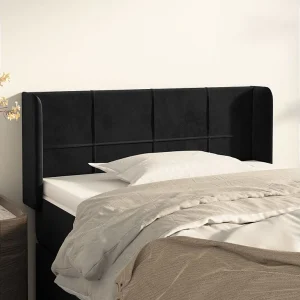 Hoofdbord | Hoofdeinde met randen 103x16x78/88 cm fluweel zwart Hoofdbord | Hoofdeinde met randen 103x16x78/88 cm fluweel zwart