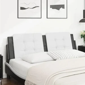 Hoofdbord | Hoofdbordkussen "Zadar" 160 cm kunstleer wit en zwart Hoofdbord | Hoofdbordkussen "Zadar" 160 cm kunstleer wit en zwart