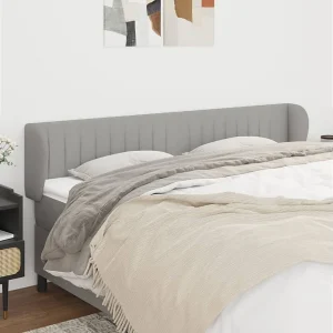 Hoofdbord | Hoofdeinde met randen 183x23x78/88 cm stof lichtgrijs