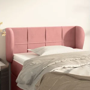 Hoofdbord | Hoofdeinde met randen 103x23x78/88 cm fluweel roze