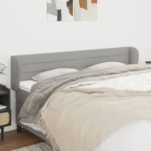 Hoofdbord | Hoofdeinde met randen 163x23x78/88 cm stof lichtgrijs