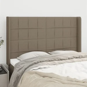 Hoofdbord | Hoofdeinde met randen 147x16x118/128 cm stof taupe