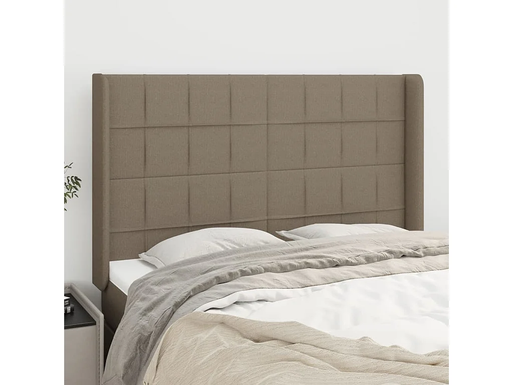 Hoofdbord | Hoofdeinde met randen 147x16x118/128 cm stof taupe
