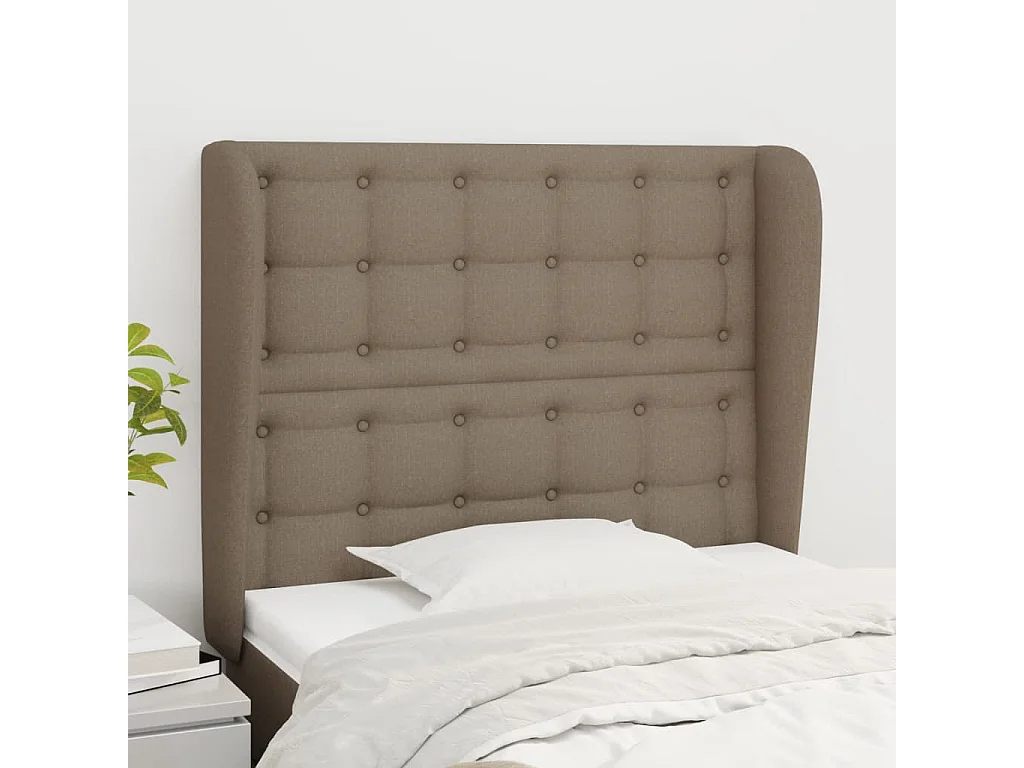 Hoofdbord | Hoofdeinde met randen 103x23x118/128 cm stof taupe