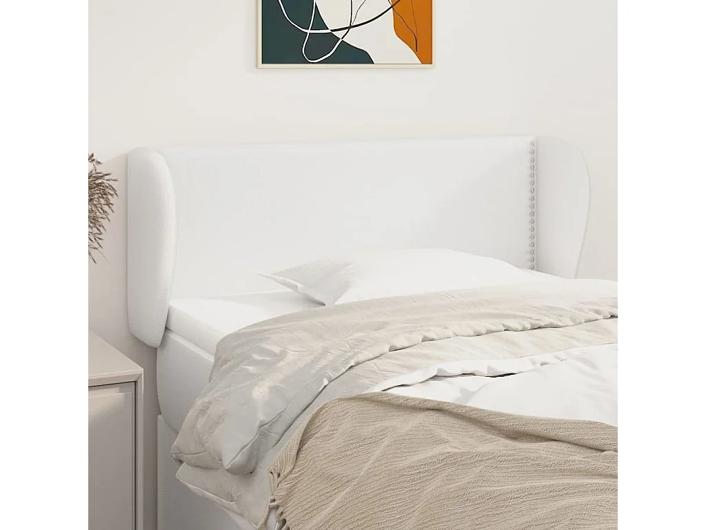 Hoofdbord | Hoofdeinde met randen 103x23x78/88 cm kunstleer wit