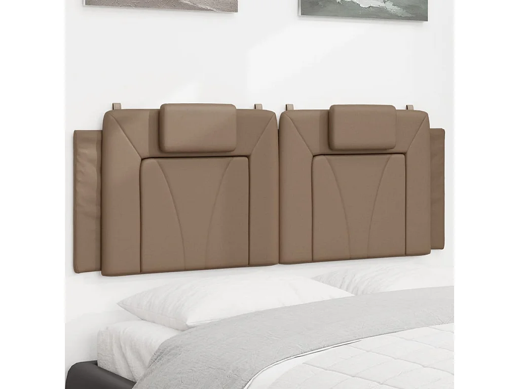 Hoofdbord | Hoofdbordkussen "Viana" 120 cm kunstleer cappuccinokleurig