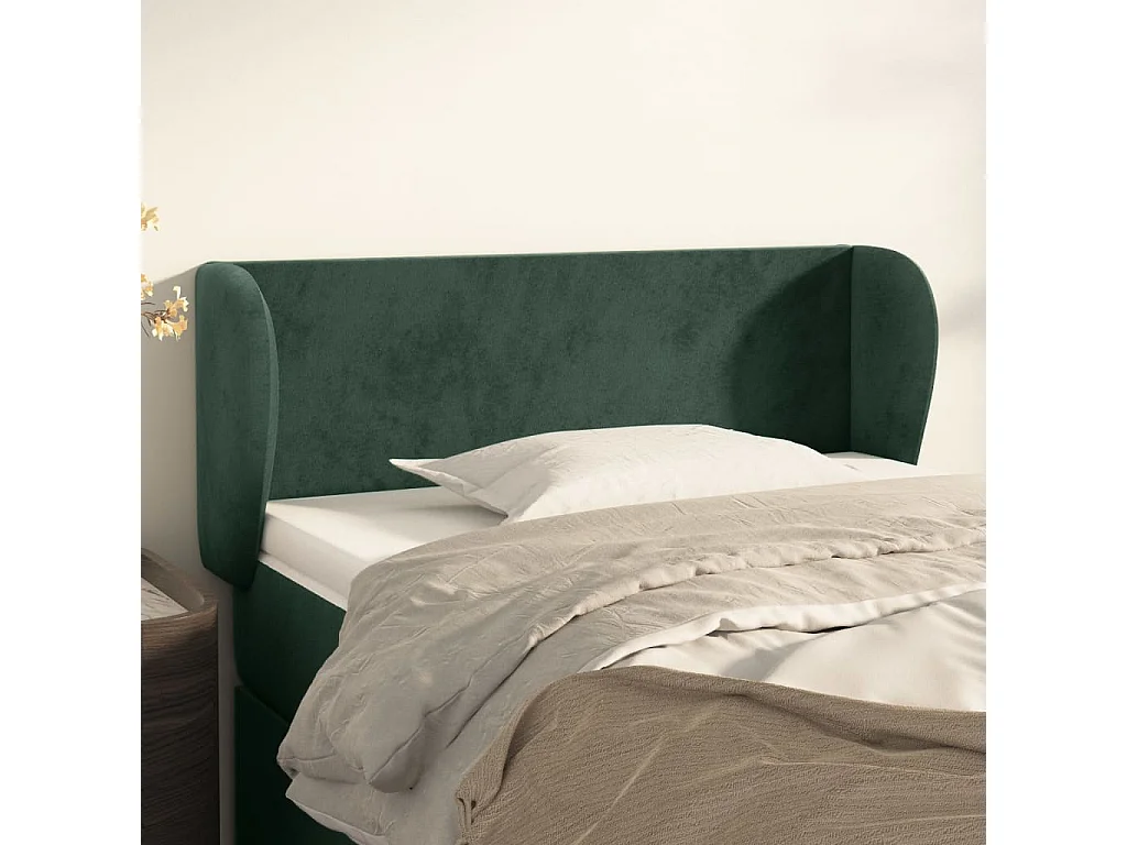 Hoofdbord | Hoofdeinde met randen 93x23x78/88 cm fluweel donkergroen