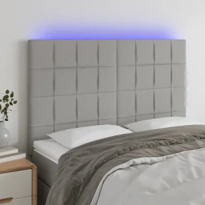 Hoofdbord | Hoofdeinde LED 144x5x118/128 cm stof lichtgrijs Hoofdbord | Hoofdeinde LED 144x5x118/128 cm stof lichtgrijs