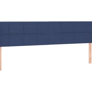 Hoofdbord | Hoofdeinde met randen 203x16x78/88 cm stof blauw