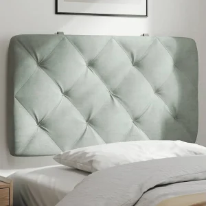 Hoofdbord | Hoofdbordkussen 90 cm velvet lichtgrijs