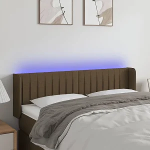 Hoofdbord | Hoofdeinde LED 147x16x78/88 cm stof donkerbruin Hoofdbord | Hoofdeinde LED 147x16x78/88 cm stof donkerbruin