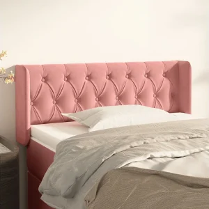Hoofdbord | Hoofdeinde met randen 103x16x78/88 cm fluweel roze Hoofdbord | Hoofdeinde met randen 103x16x78/88 cm fluweel roze