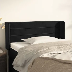 Hoofdbord | Hoofdeinde met randen 103x16x78/88 cm fluweel zwart Hoofdbord | Hoofdeinde met randen 103x16x78/88 cm fluweel zwart