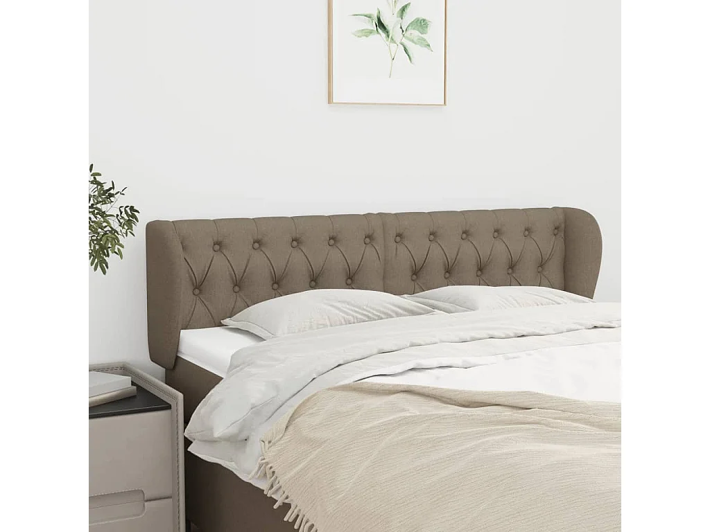 Hoofdbord | Hoofdeinde met randen 163x23x78/88 cm stof taupe