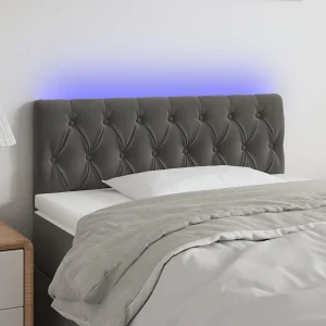 Hoofdbord | Hoofdeinde LED 100x7x78/88 cm fluweel donkergrijs Hoofdbord | Hoofdeinde LED 100x7x78/88 cm fluweel donkergrijs