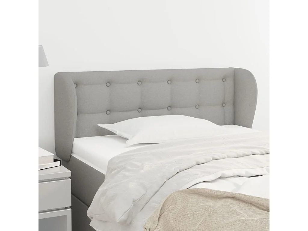 Hoofdbord | Hoofdeinde met randen 93x23x78/88 cm stof lichtgrijs