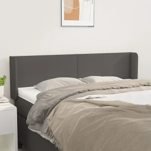 Hoofdbord | Hoofdeinde met randen 147x16x78/88 cm kunstleer grijs Hoofdbord | Hoofdeinde met randen 147x16x78/88 cm kunstleer grijs