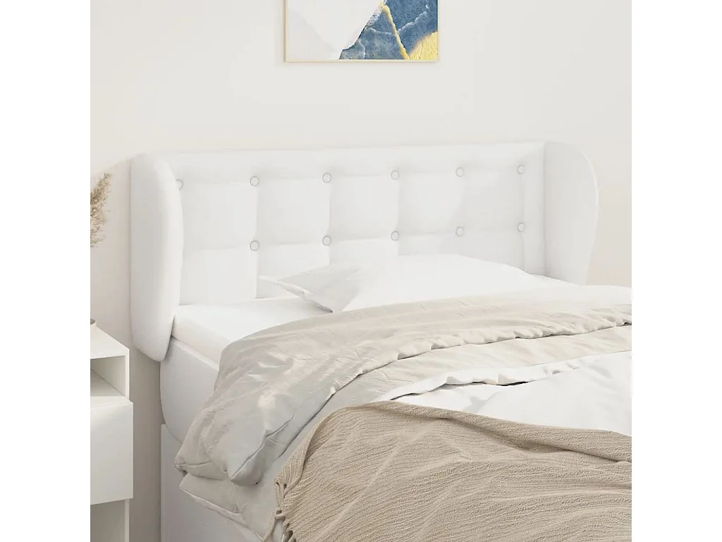 Hoofdbord | Hoofdeinde met randen 103x23x78/88 cm kunstleer wit