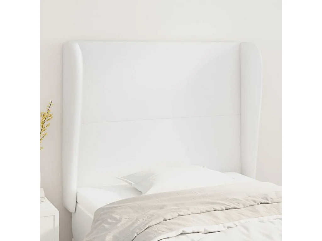 Hoofdbord | Hoofdeinde met randen 93x23x118/128 cm kunstleer wit