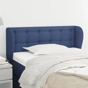 Hoofdbord | Hoofdeinde met randen 103x23x78/88 cm stof blauw Hoofdbord | Hoofdeinde met randen 103x23x78/88 cm stof blauw