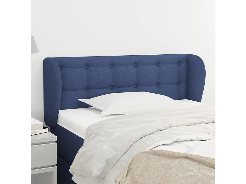 Hoofdbord | Hoofdeinde met randen 103x23x78/88 cm stof blauw
