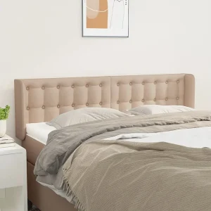 Hoofdbord | Hoofdeinde met randen 147x16x78/88 cm kunstleer cappuccinokleur Hoofdbord | Hoofdeinde met randen 147x16x78/88 cm kunstleer cappuccinokleur