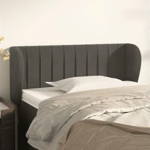 Hoofdbord | Hoofdeinde met randen 103x23x78/88 cm fluweel donkergrijs