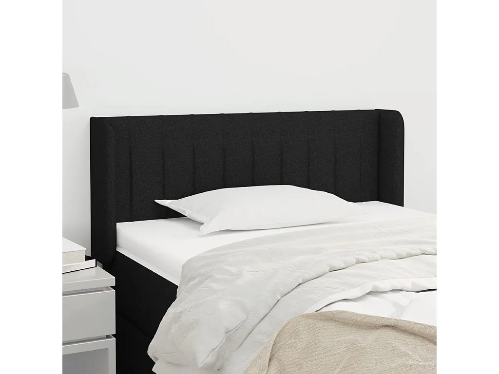 Hoofdbord | Hoofdeinde met randen 93x16x78/88 cm stof zwart
