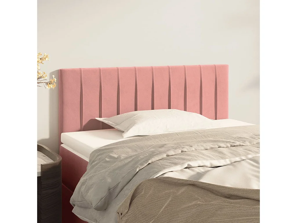 Hoofdbord | Hoofdeinde 100x5x78/88 cm fluweel roze